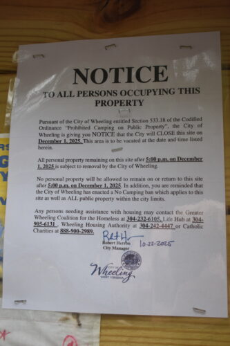 Homeless Camp Closure Notice Issued; Dec. 1 Is Expected Date